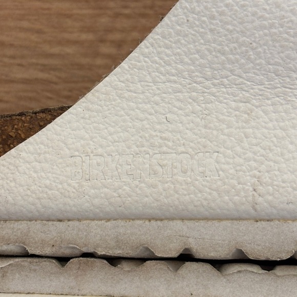 BIRKENSTOCK Womens Arizona Slide Sandals Size 40 White Leather Comfort Casual - Picture 10 of 13